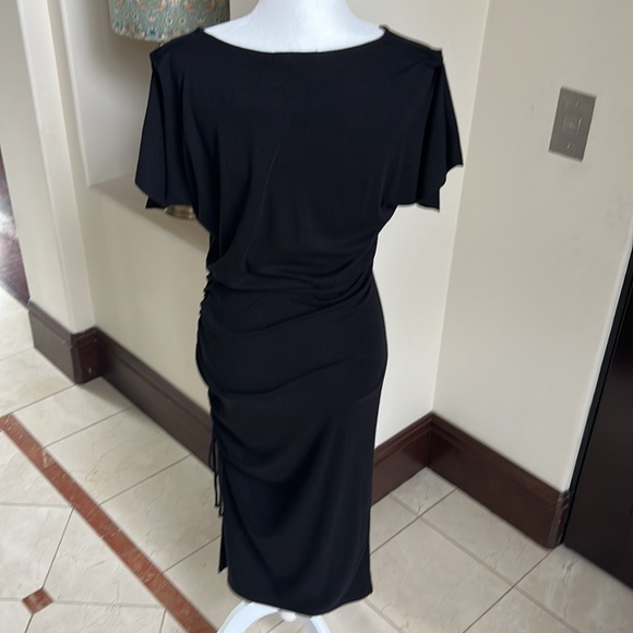 Gibson Look Medium Black Jersey Dress. New with Tags. Size M. Side Tie. - Picture 2 of 5